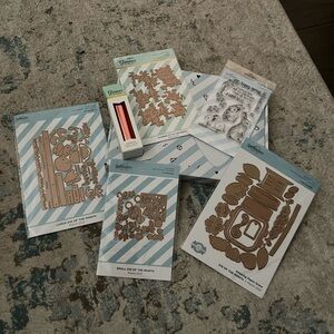 Spellbinders March 2021 club kit Hello Peeps Flower Mason Jar Foil card kit